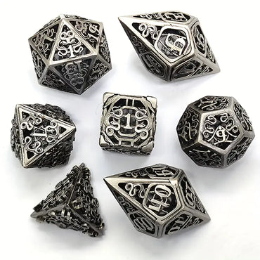 Metal Dice Set Large Hollow Snake Design in Slate (DCPHMT17)