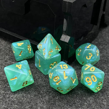 Acrylic Dice Set Starry Sky Aurora Green (DCPHAC20)