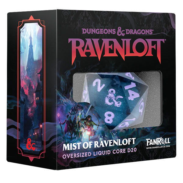 Oversized D20 Liquid Core D&D Ravenloft Dice: Mists of Ravenloft