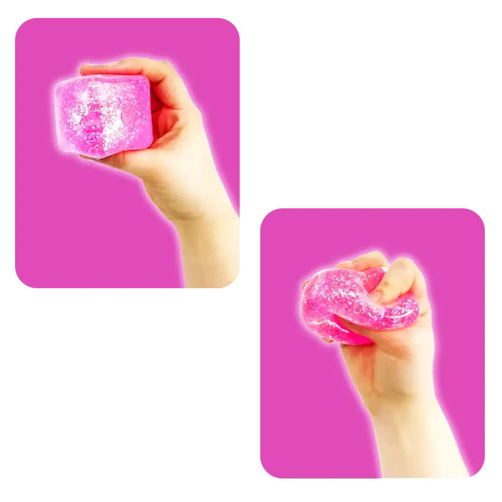 Fun Doh Squish & Squeeze Sparkle Cube Fidget Toy- 12/Display: Wholesale Price