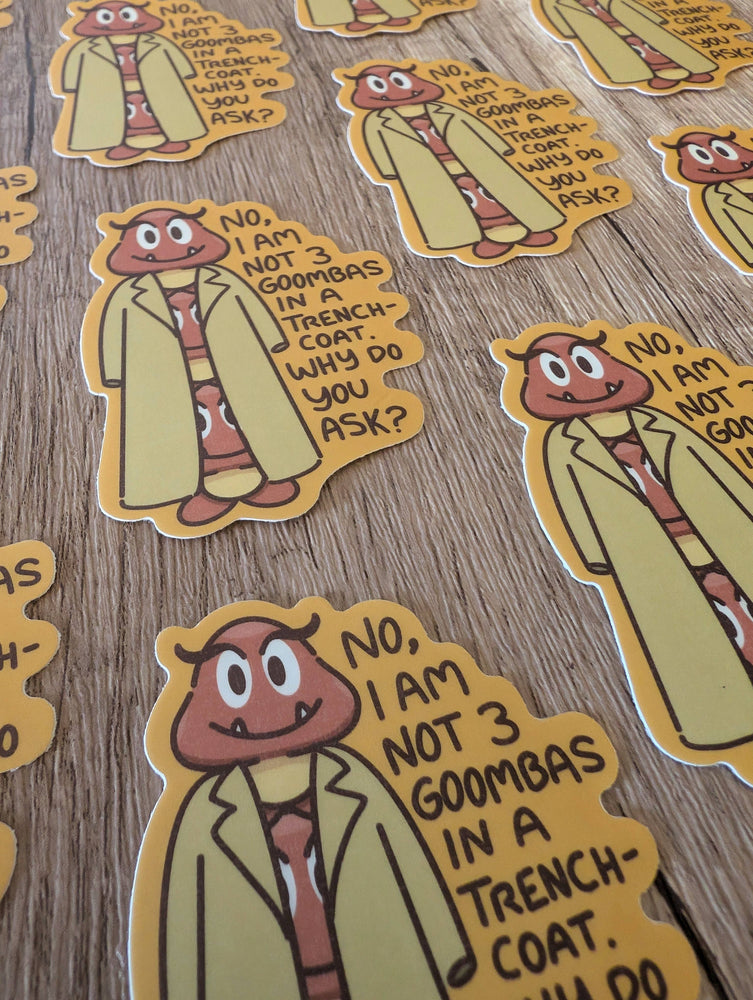 Three Goombas - Cute Mario Video Game Nintendo Vinyl Sticker