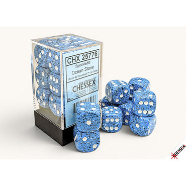 16mm 12d6 Speckled Dice: Ocean Stone (CHX25776)