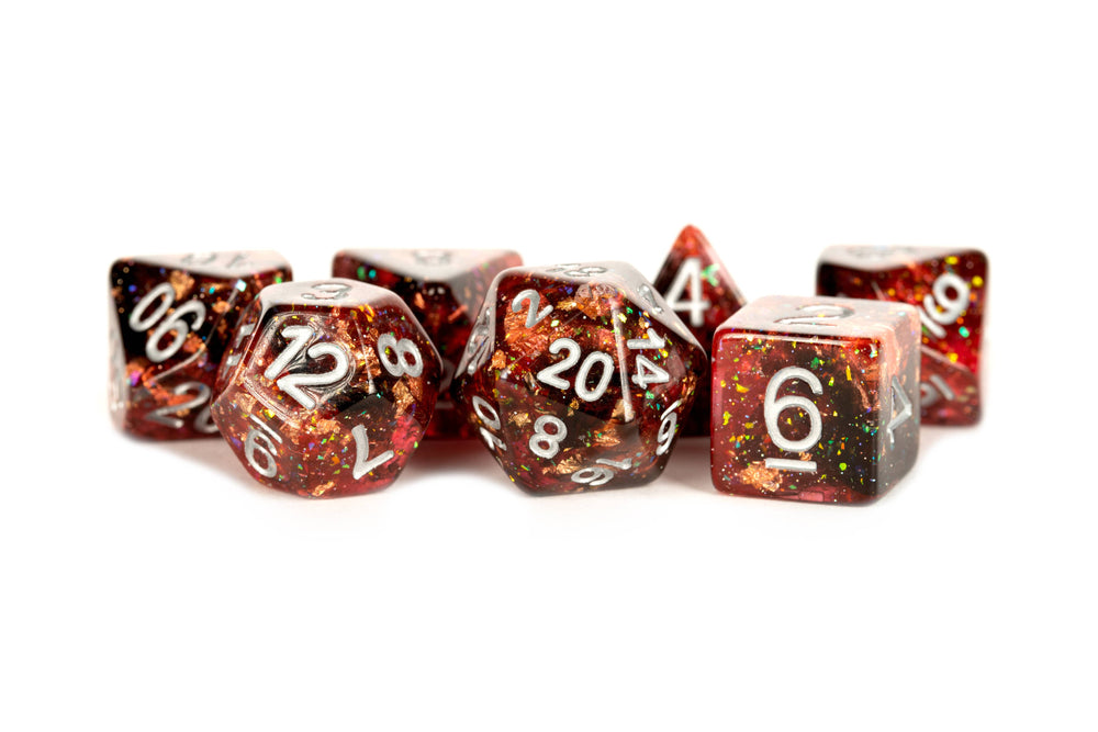 Colorful Eternal Resin Polyhedral DND Dice Set (4 Colors): Eternal Blue/Black