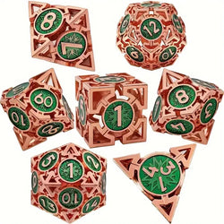 Metal Dice Set Hollow Arrow Design in Assorted Colors (DCPHMT15)