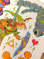 Legend of Zelda: A Link to the Past Riso Print