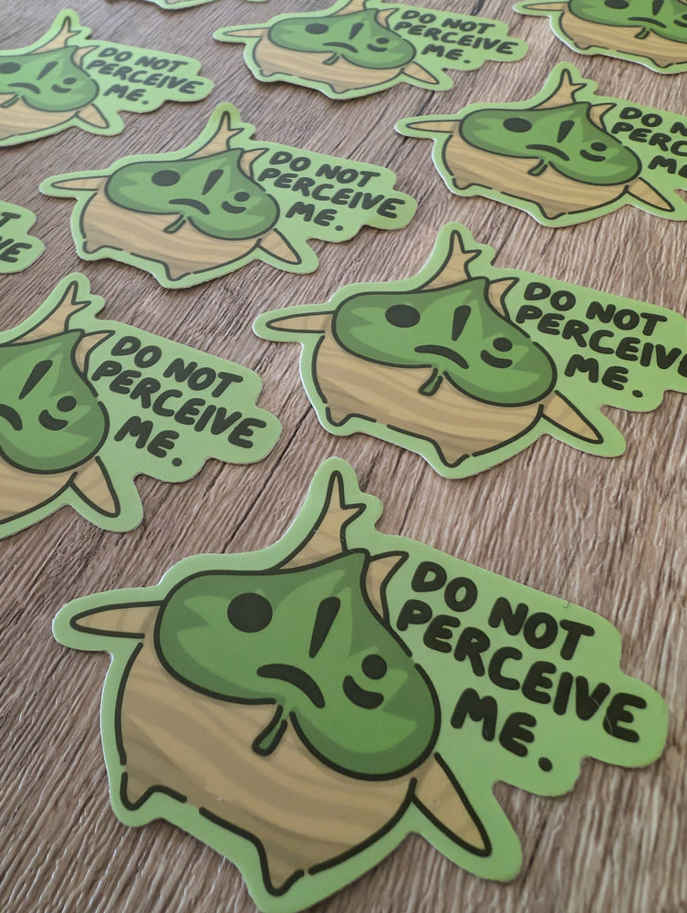 Perceive Ya-Ha-Ha! Korok - Cute Zelda Nintendo Vinyl Sticker: Do Not Perceive Me