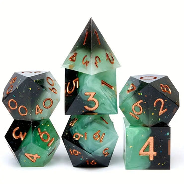 Resin Dice Set Jade Green to Black Fade (DCPHRE18)