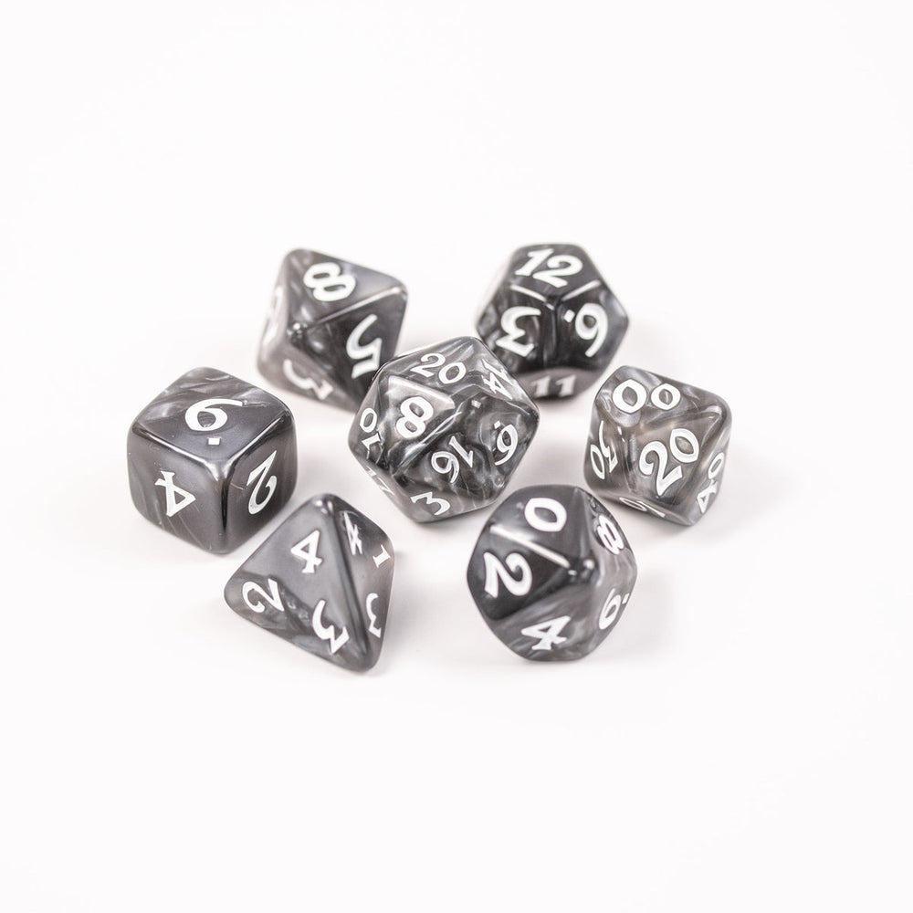 RPG Dice Set (7) - Grey with White