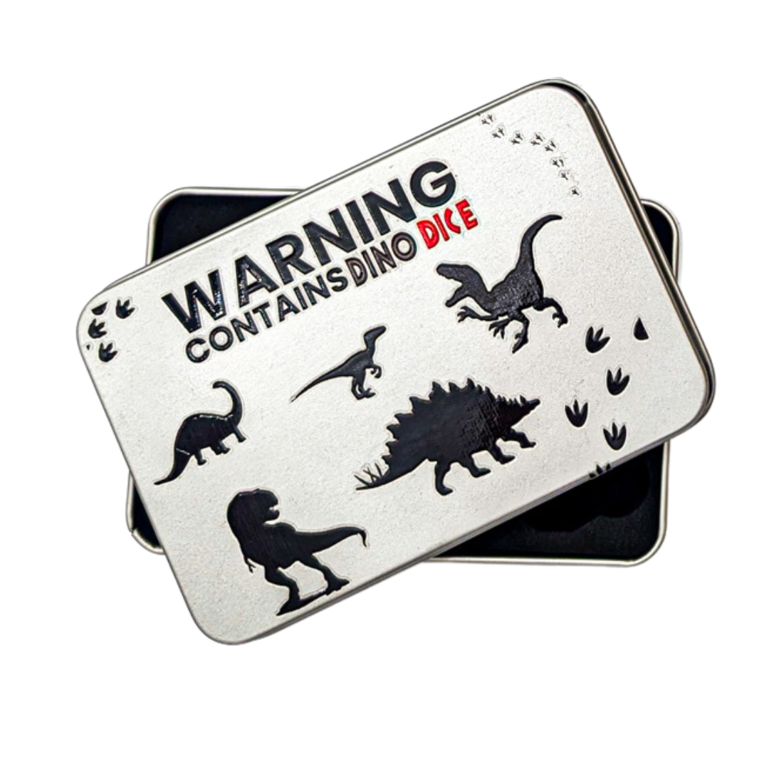 Dinosaur Dice Tin