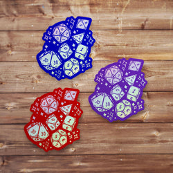Dice Throw Stickers D & D Inspired: Holo Red