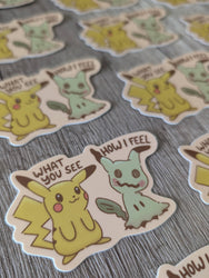 Pikachu Mimikyu Masked - Cute Pokémon Nintendo Vinyl Sticker
