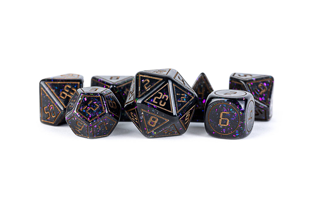 Limited Edition:  Out of Print Set of 7 Resin Dice for D&D: Framed Void with Copper
