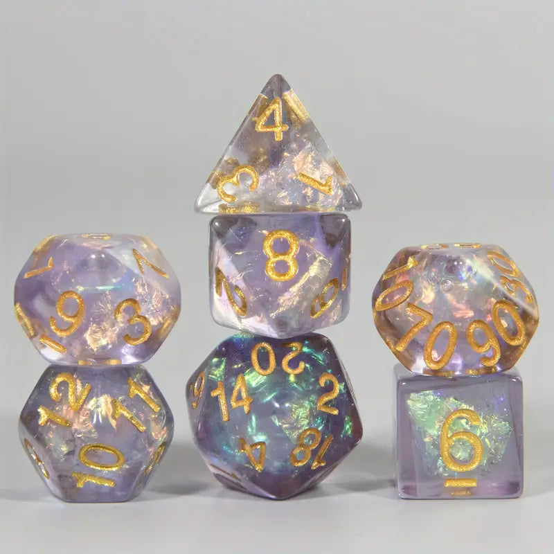 Acrylic Dice Set Purple Iridescent (DCPHAC3)