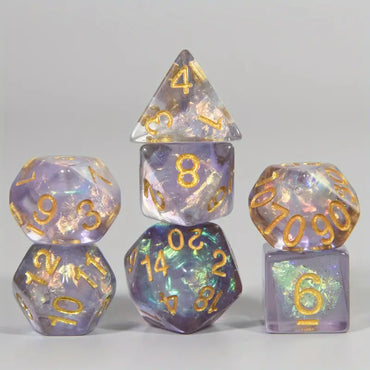 Acrylic Dice Set Purple Iridescent (DCPHAC3)