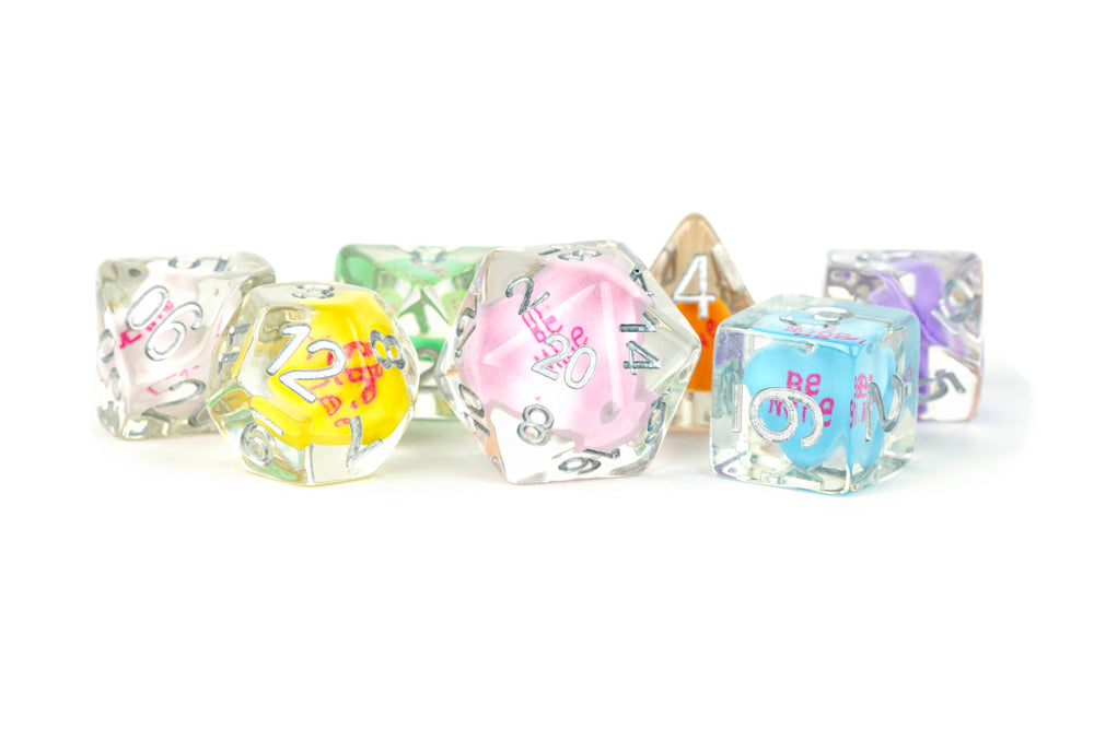 NEW 13 Inclusion Dice Resin: Penguin, Koala, Dinosaur: Rainbow Frost