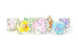 NEW 13 Inclusion Dice Resin: Penguin, Koala, Dinosaur: Rainbow Frost
