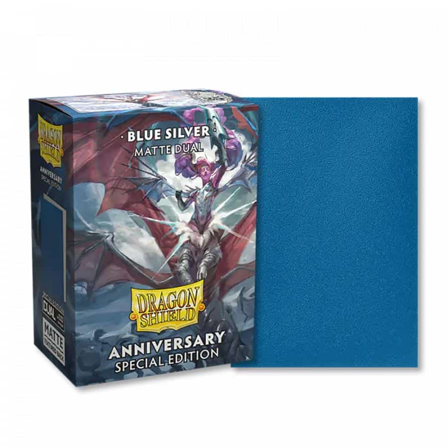 Dragon Shield Dual Sleeves Matte: Anniversary Special Edition: Blue-Silver (100)