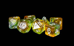 16mm Resin Polyhedral Dice Set - Colorful 18 Colors: Translucent Rainbow