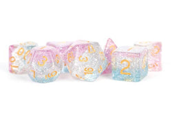 16mm Resin Polyhedral Dice Set - Colorful 18 Colors: Translucent Rainbow