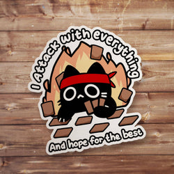 I Attack with Everything Sticker Funny Tcg Decal