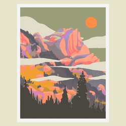 Sunset Peaks in the Tetons: 8x10