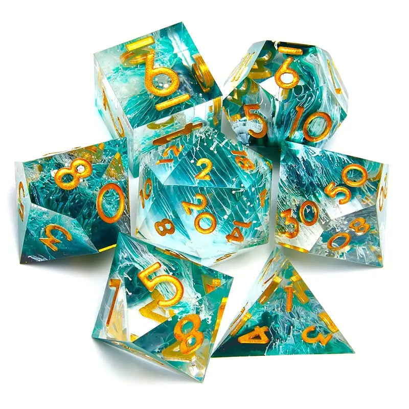 Resin Dice Set Green Sea Wave (DCPHRE15)