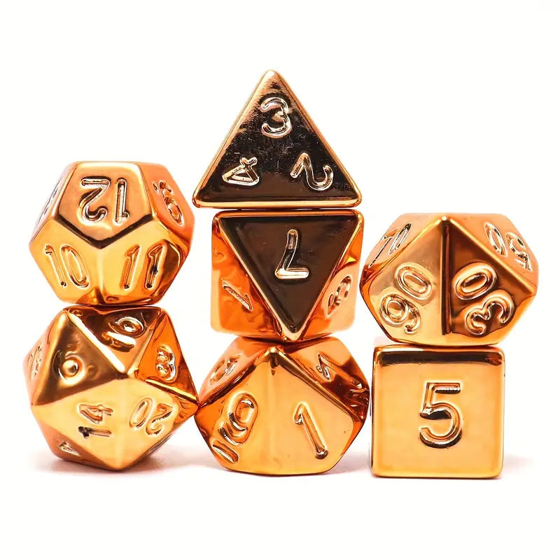 Acrylic Dice Set Shiny Metallic Rose Gold (DCPHAC19)