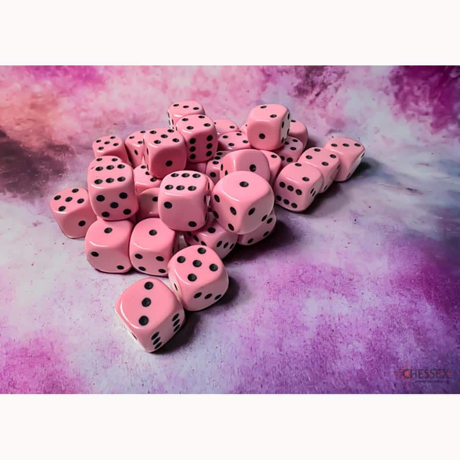 12mm D6 Dice Block (36) - Pink w/ Black (CHX25864)