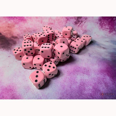 12mm D6 Dice Block (36) - Pink w/ Black (CHX25864)