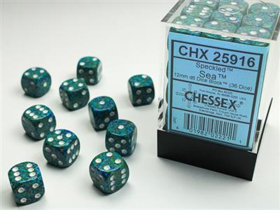 12mm D6 Dice Block (36) - Speckled Sea (CHX25916)