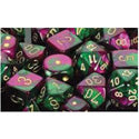16mm D6 Dice Block (12) -Green-Purple/Gold (26634)