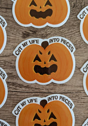 Cut My Life - Cute Funny Spooky Halloween Pumpkin Sticker