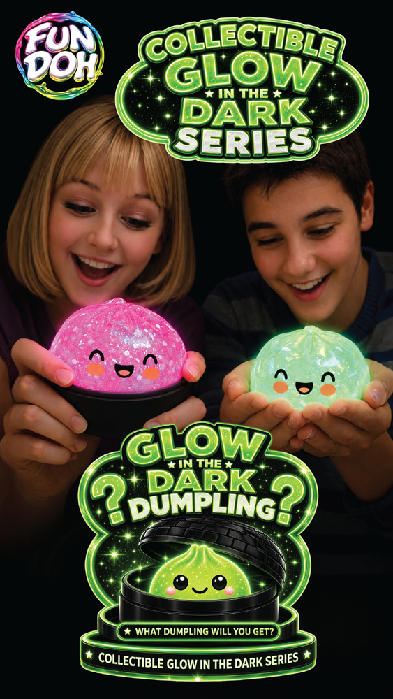 Fun Doh Glow In Dark Mystery Dumpling Squishy Black Basket: Wholesale Price