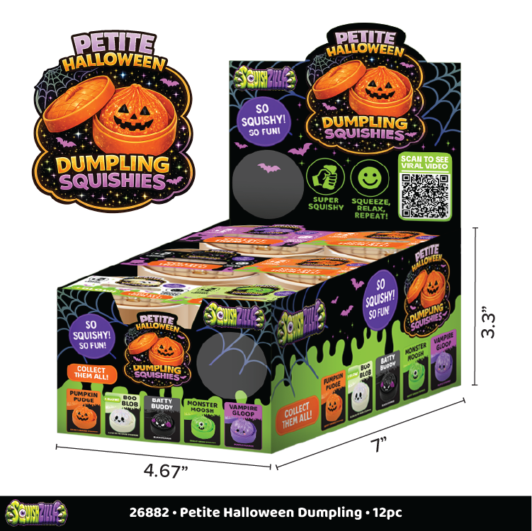 Fun Doh Petite (Mini) Halloween Squishy Dumplings 12/Display: Wholesale Price