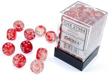 12mm D6 Dice Block (36) - Nebula Red w/ Silver (CHX27954)