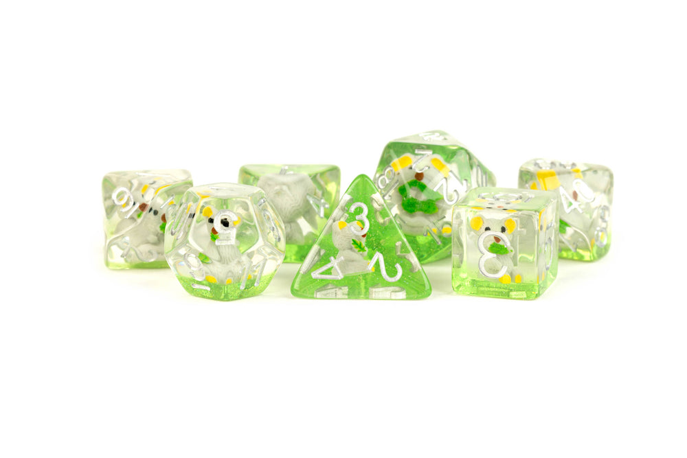 NEW 13 Inclusion Dice Resin: Penguin, Koala, Dinosaur: Rainbow Frost