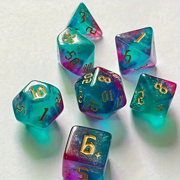 Acrylic Dice Set Chameleon Pink and Blue (DCPHAC5)