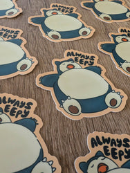 Eepy Snorlax - Cute Pokémon Nintendo Game Vinyl Sticker