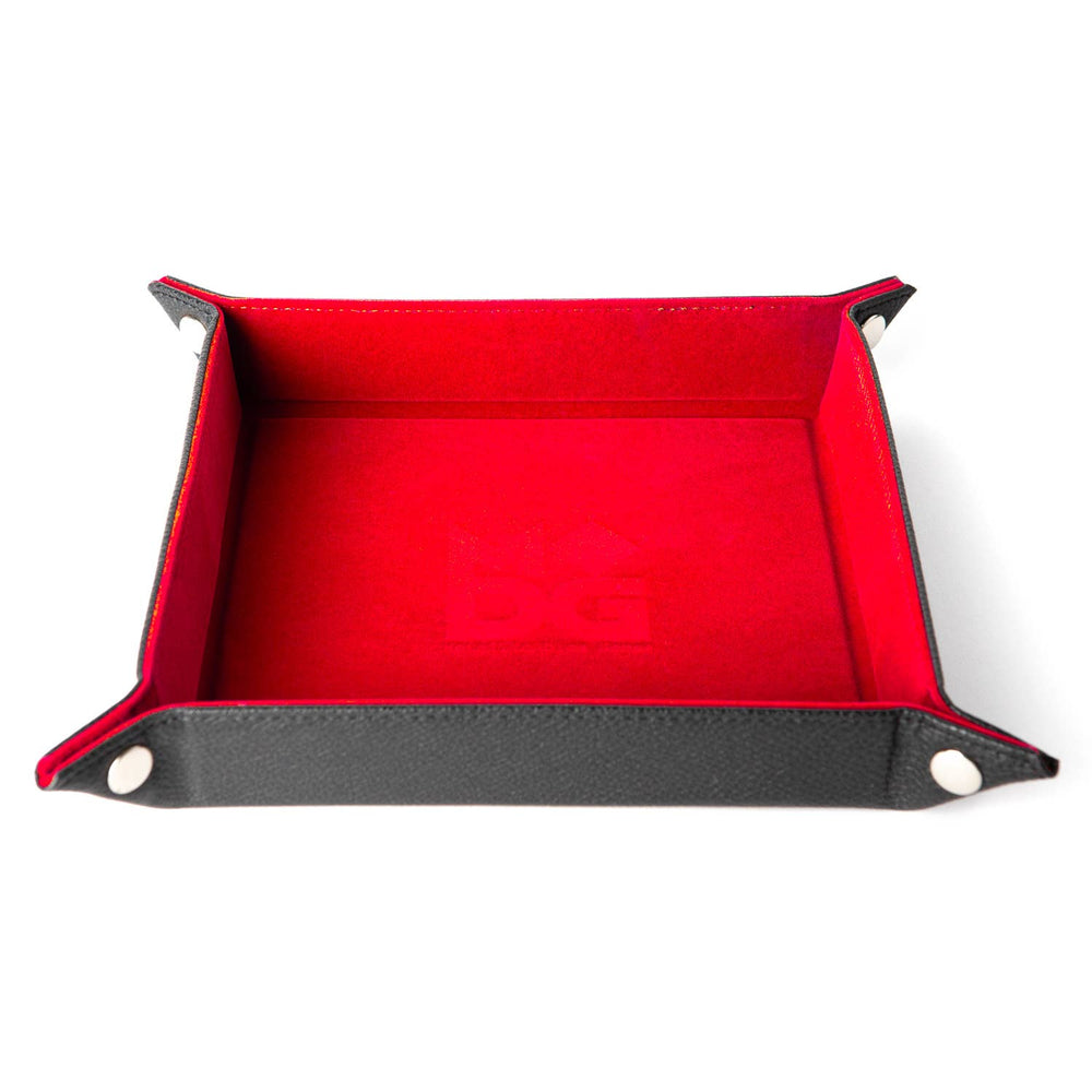 Velvet Folding Dice Tray with Leather Backing (7 Colors): Water Rainbow