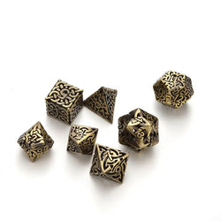 Metal Dice Set Hollow Celtic Knot Design in Assorted Colors (DCPHMT23)