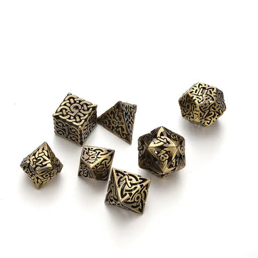 Metal Dice Set Hollow Celtic Knot Design in Assorted Colors (DCPHMT23)