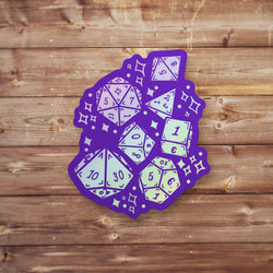 Dice Throw Stickers D & D Inspired: Holo Red