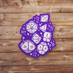 Dice Throw Stickers D & D Inspired: Holo Blue