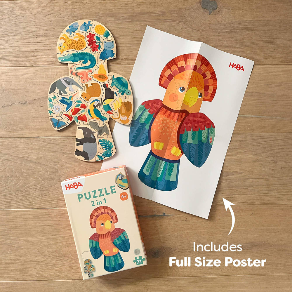 Parrot 2-in-1 Wooden Puzzle