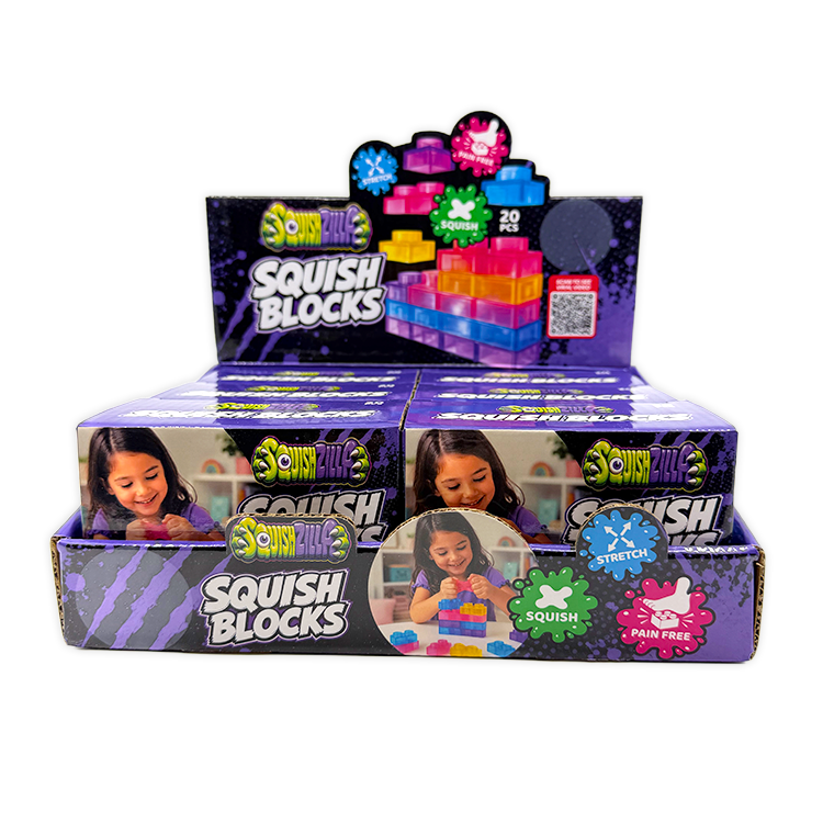 Fun Doh Squish Blocks Building Fidget Sensory Toy- 6/Display: Wholesale Price