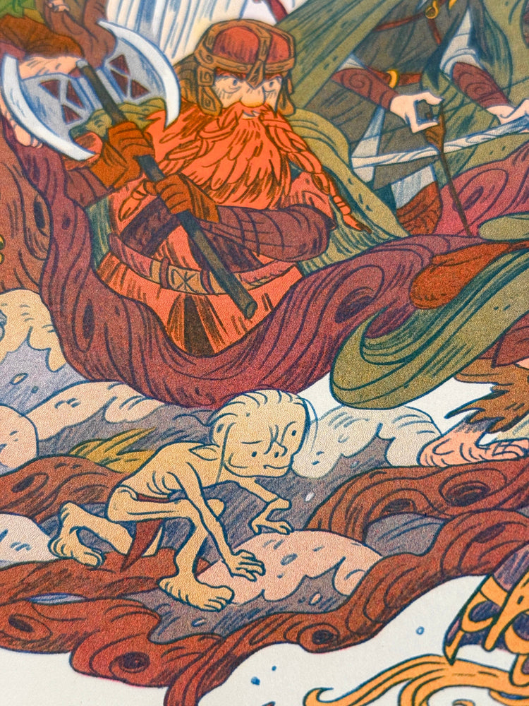Lord of the Rings, Two Towers Print - Small Riso Print