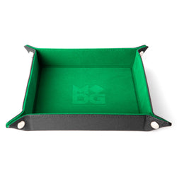 Velvet Folding Dice Tray with Leather Backing (7 Colors): Water Rainbow