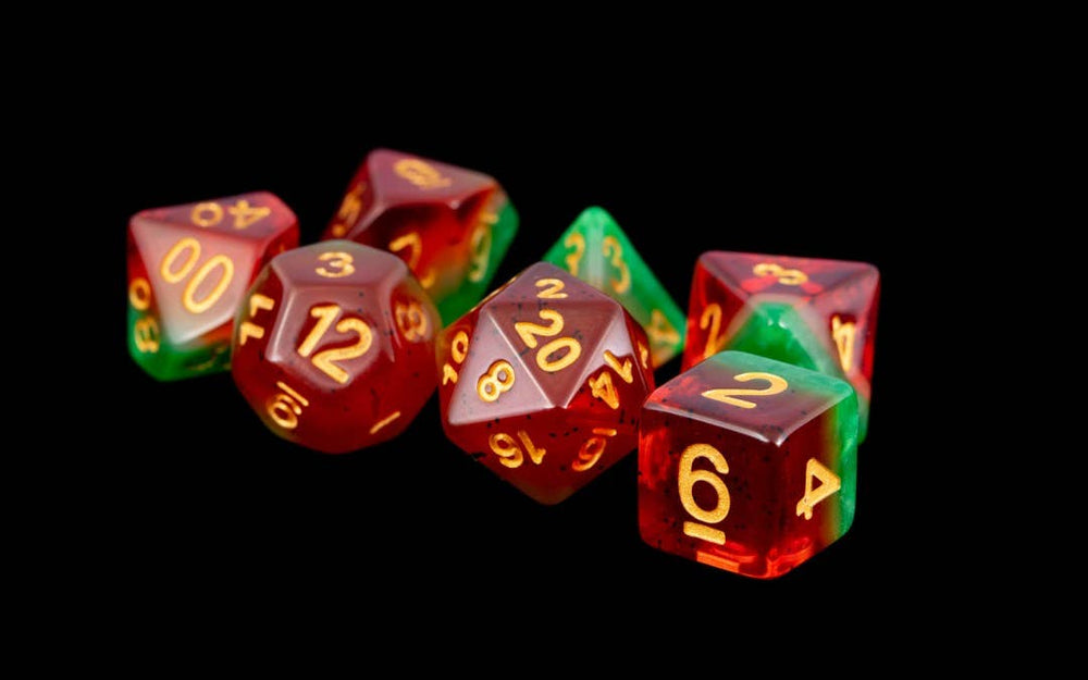 16mm Resin Polyhedral Dice Set - Colorful 18 Colors: Translucent Rainbow
