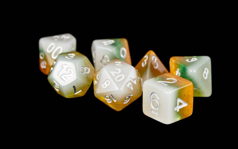 16mm Resin Polyhedral Dice Set - Colorful 18 Colors: Translucent Rainbow