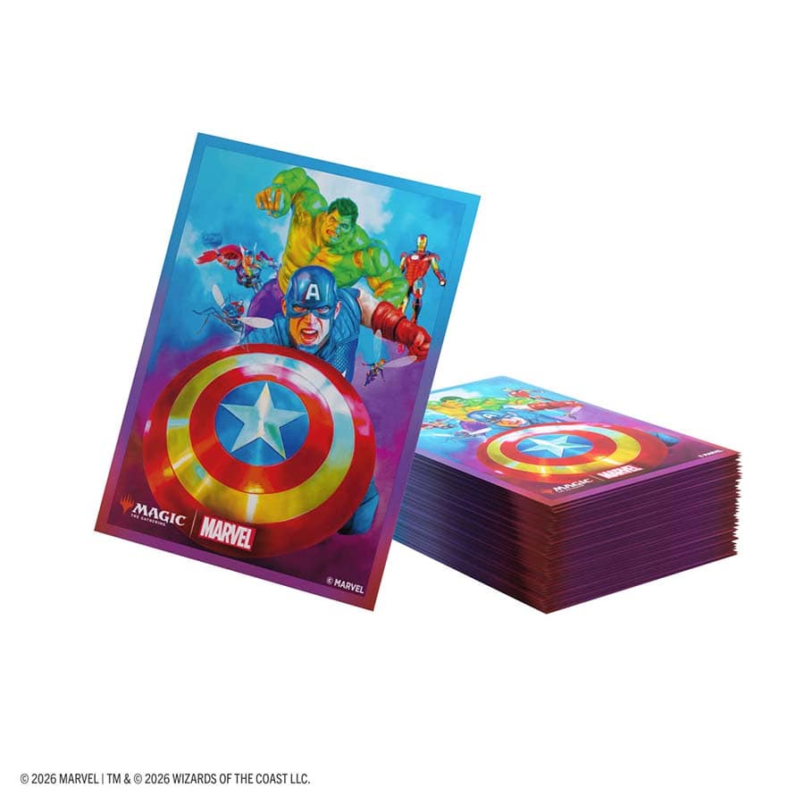 GAMEGENIC: MAGIC THE GATHERING: MSH MARVEL SUPER HEROES: PREMIUM ART SLEEVES: CAPTAIN AMERICA TEAM LEADER